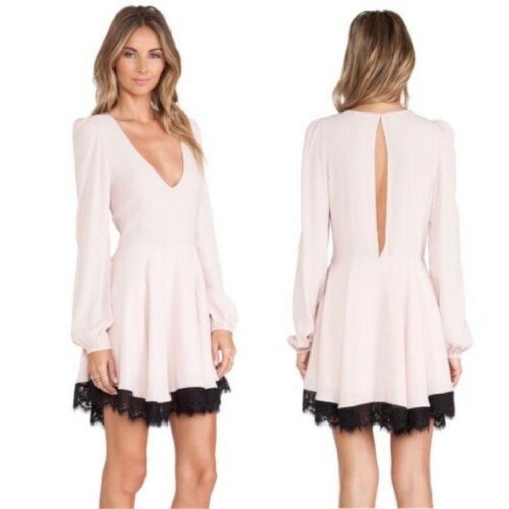 Lovers + Friends Shimmy Dress in Blush Pink Size S